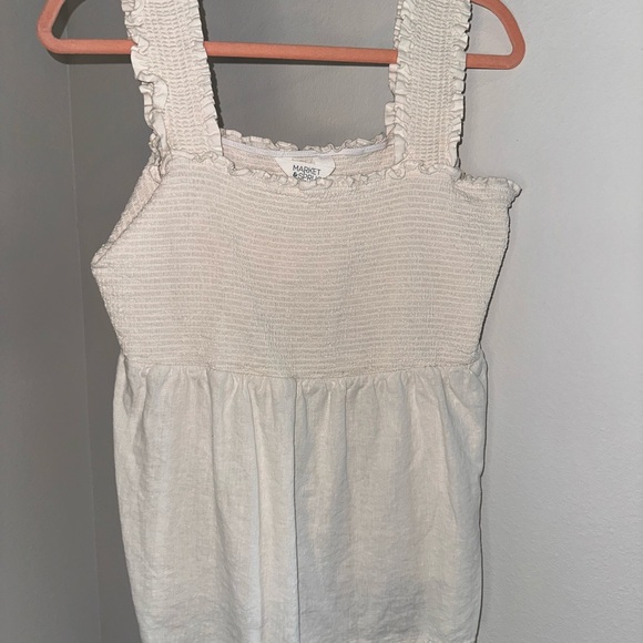 Market & Spruce Cream Ruffle Tank Top - Picture 2 of 7